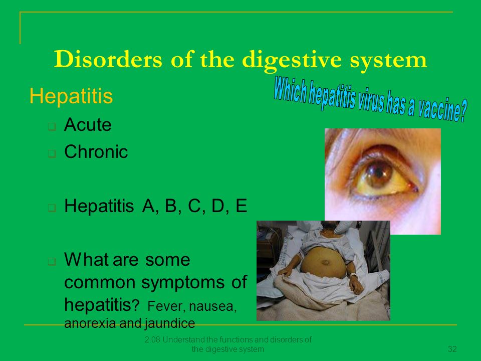 Disorders of the digestive system